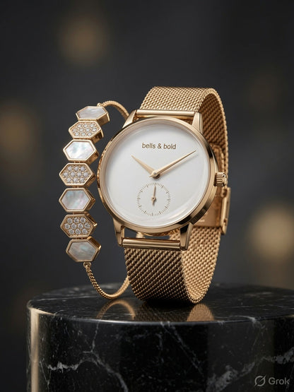 Bells & Bold (white & gold)