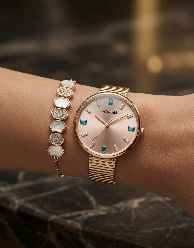 Bells & Bold Rainbow (Rose Gold Band)