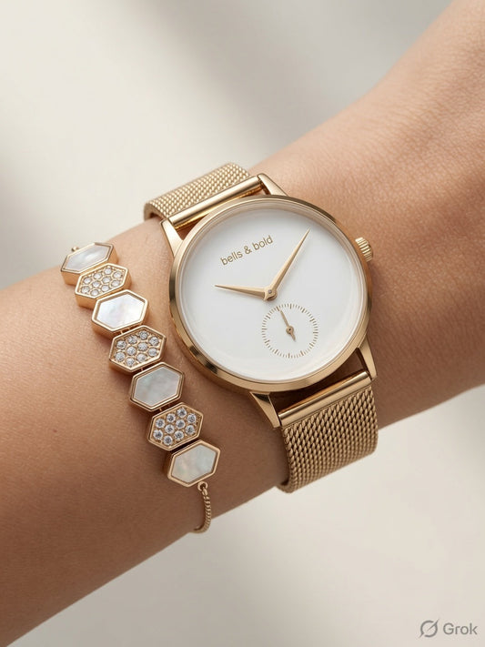 Bells & Bold (white & gold)