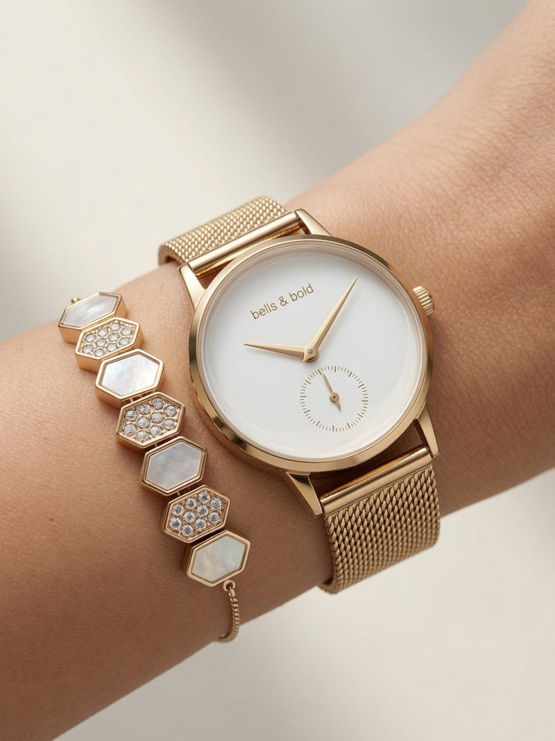 Bells & Bold (white & gold)